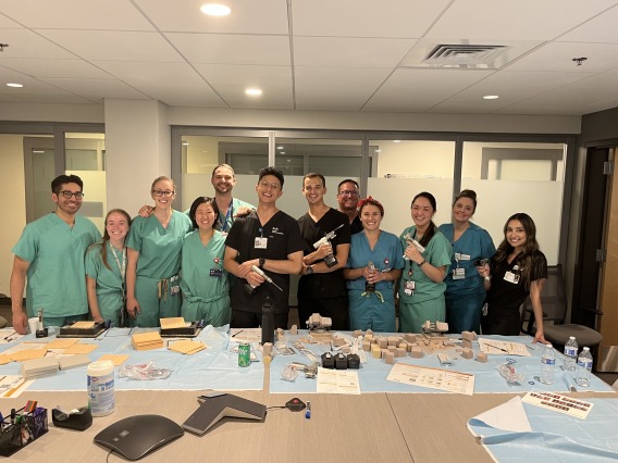 UArizona orthopedic surgery residents in a "sawbones" lab