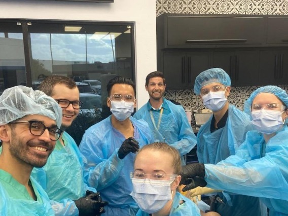 UArizona orthopedic surgery residents during cadaver lab