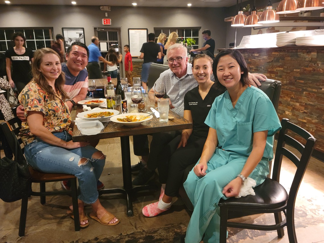 University of Arizona Orthopaedic Medical student friends having dinner