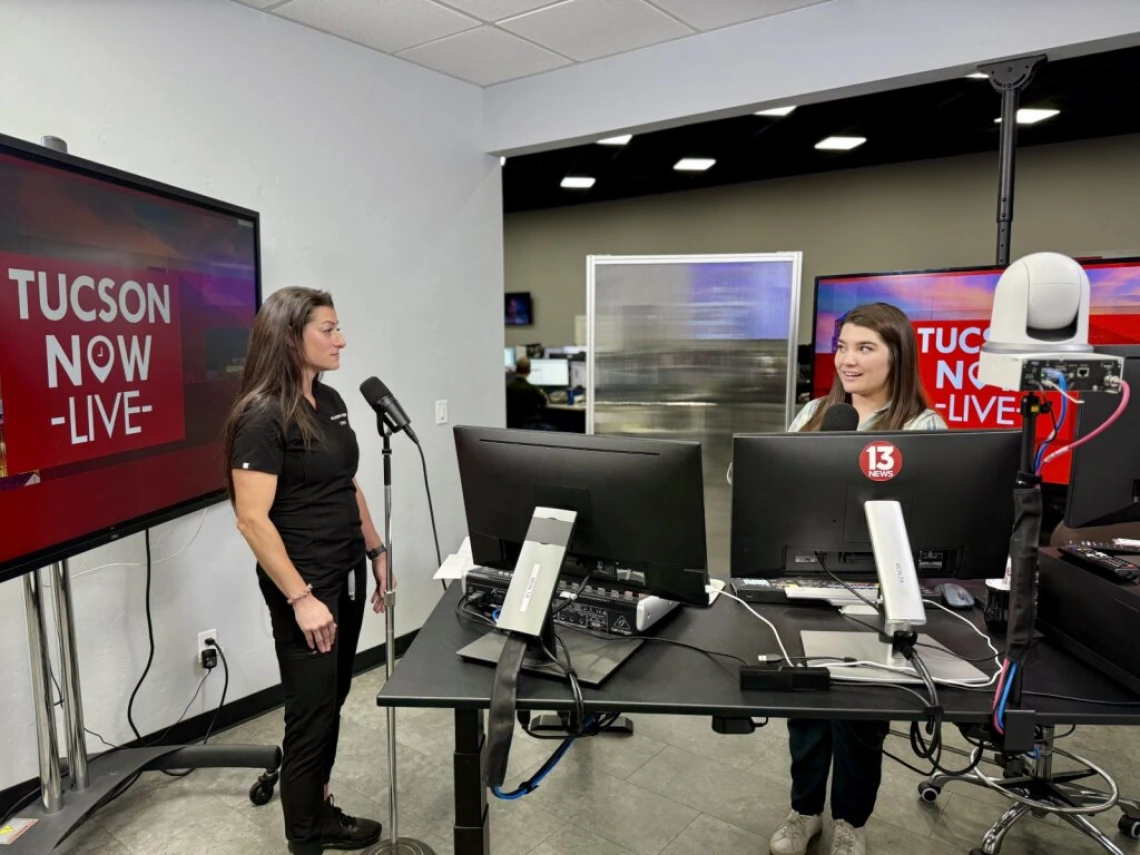 Dr. Allison Lane being interviewed at KOLD-TV