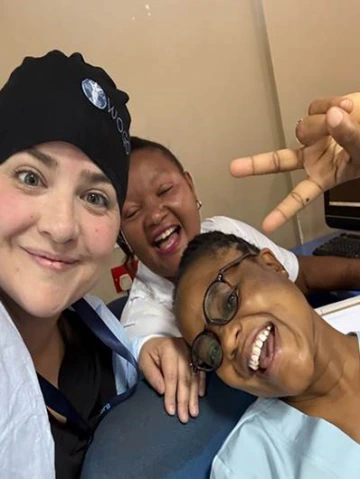 Kendra Green and two nurses from Tanzania